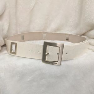Michael Kors Ecru Gator Print Belt Size M